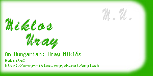 miklos uray business card